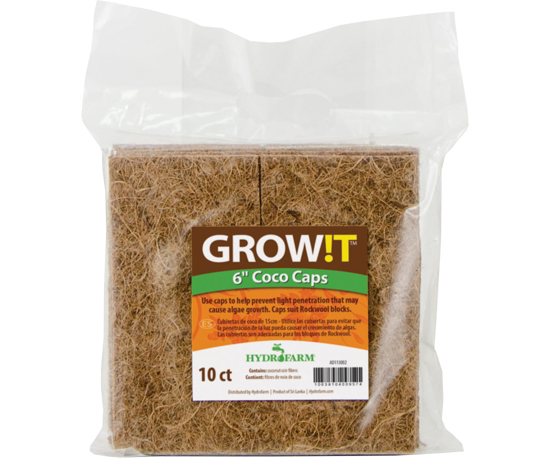 GROW!T Coco Caps, 6″, pack of 10