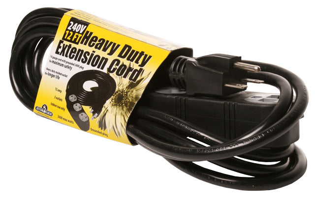 Heavy Duty Extension Cord, 240V, 12′