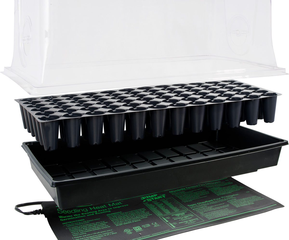 Jump Start Hot House w/Heat Mat, Tray, 72-Cell Insert, 7.5″ dome