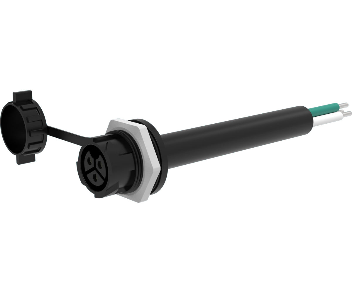 PHOTOBIO AC Female Panel mount, 40A M25, Pigtail 6″ 10AWG