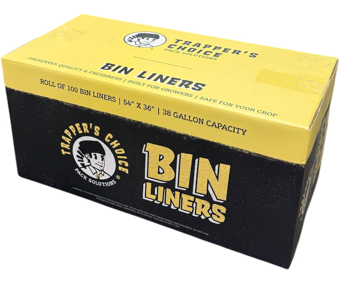 Trapper’s Choice Bin Liners, 54” x 36” (2 mil) roll of 100