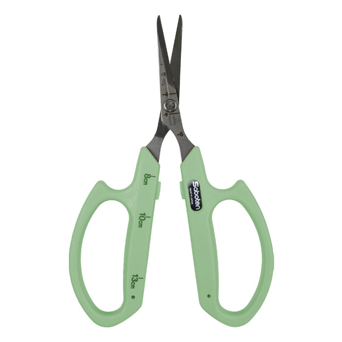 Saboten Stainless Steel Straight Blade Trimming Scissors Green (PT-12)