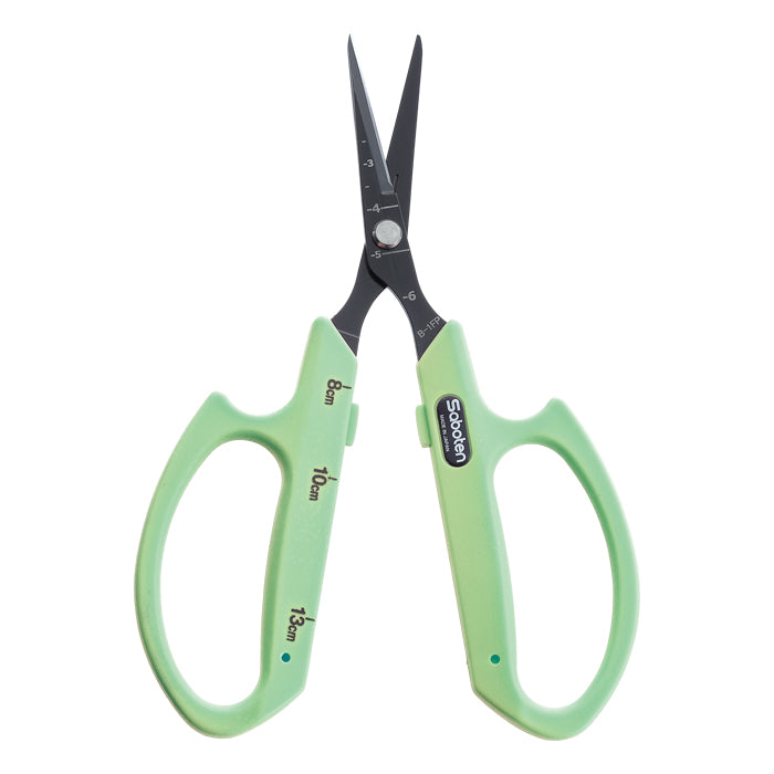 Saboten Fluorine Coated Straight Blade Trimming Scissors Green (PT-1)