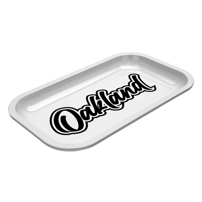 Med Dope Trays x Oakland – White Background Black Logo