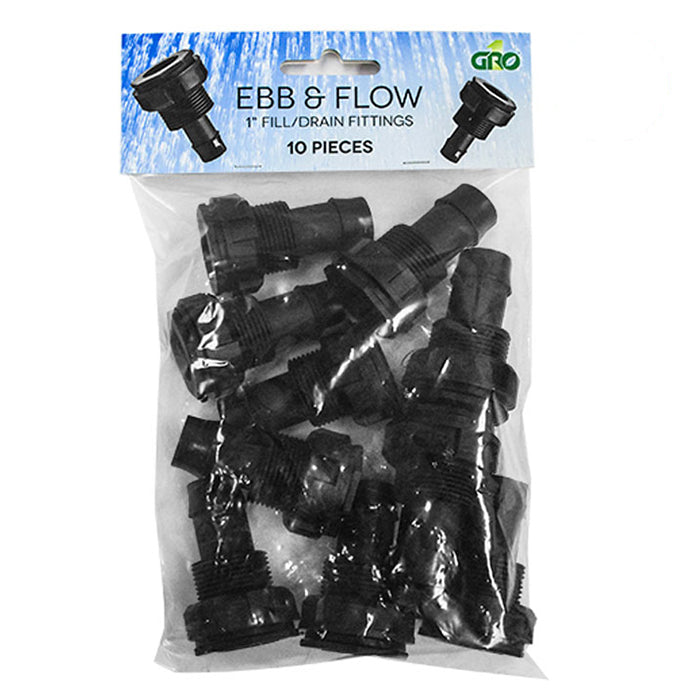 GROW1 Ebb & Flow 1in Fill/Drain Fittings (10pcs/Bag)