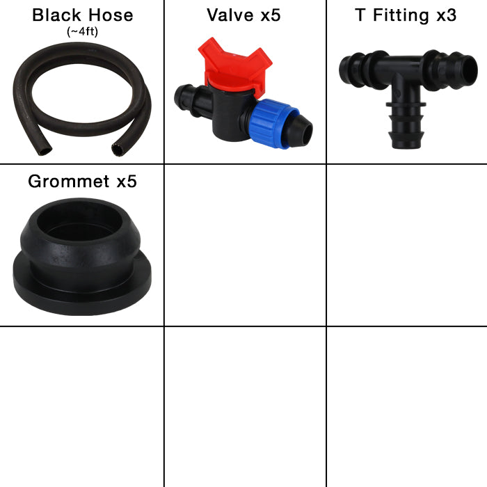 GROW1 Deep Water Culture 4 Bucket + Reservoir Complete Kit