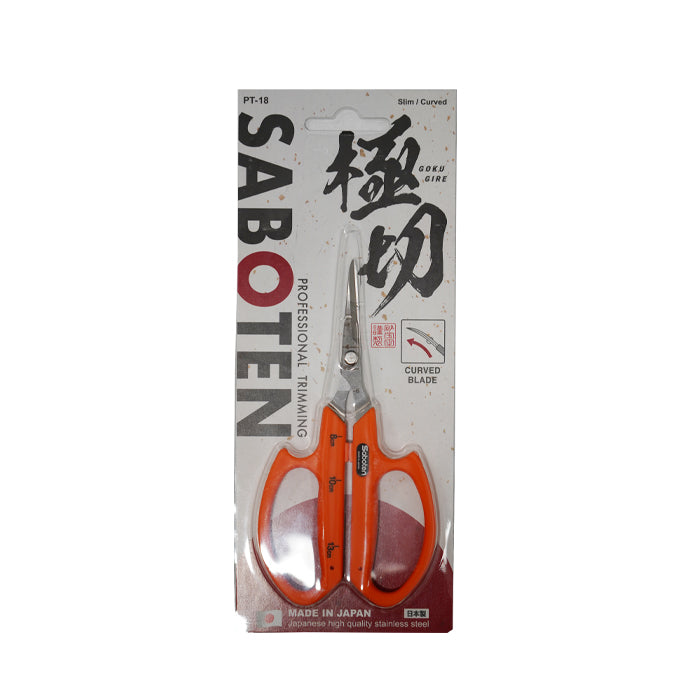 Saboten Stainless Steel Curved Blade Trimming Scissors Orange (PT-18)