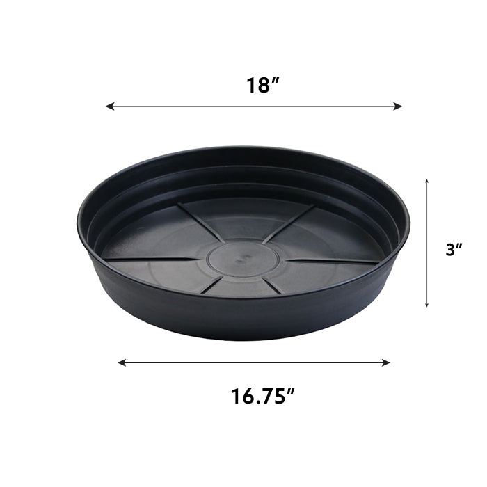 Grow1 18" Premium Black Injection Pot Saucers