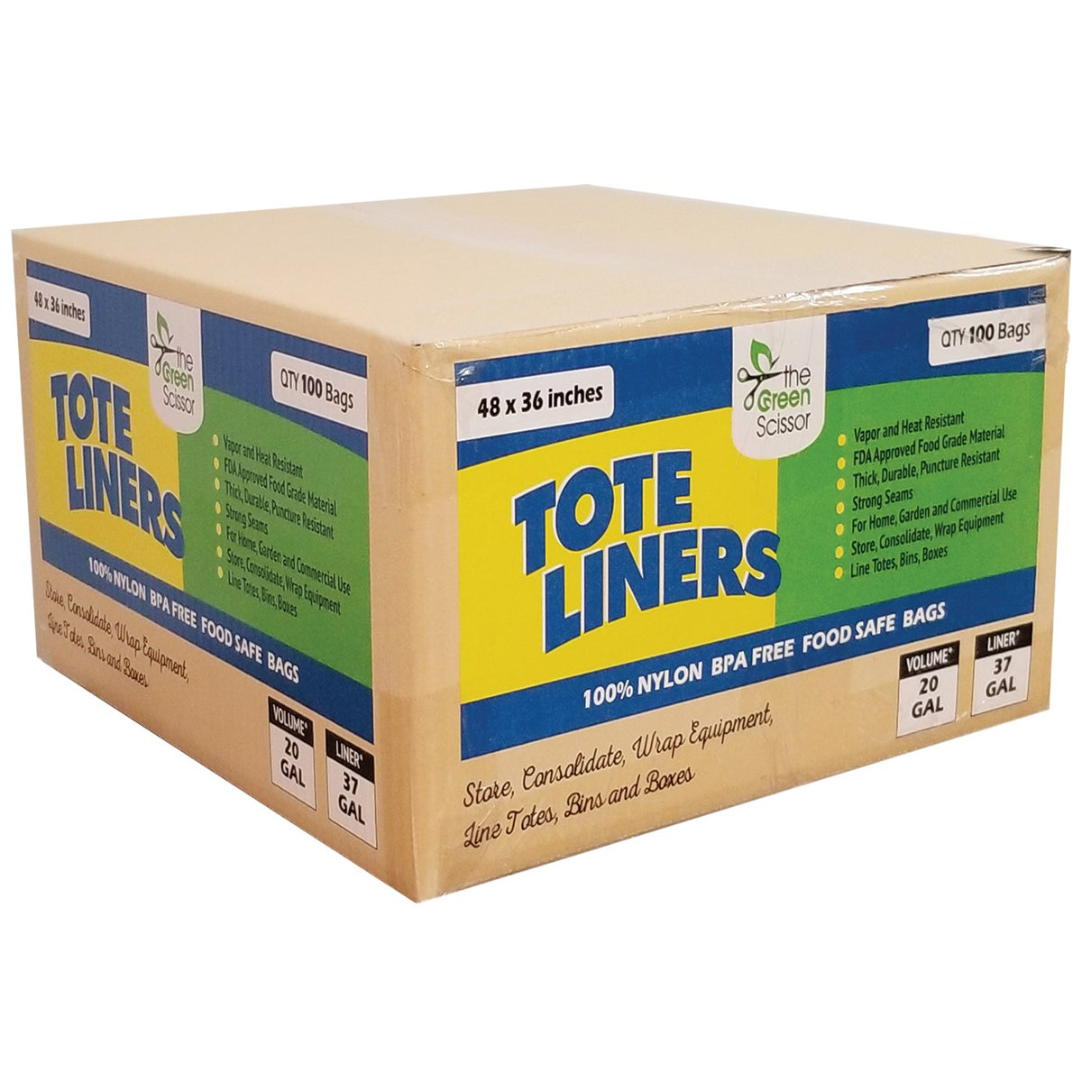 The Green Scissor® Tote Liners 100pk - 48in x 36in