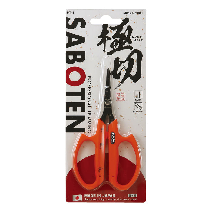 Saboten Fluorine Coated Straight Blade Trimming Scissors Orange (PT-1)