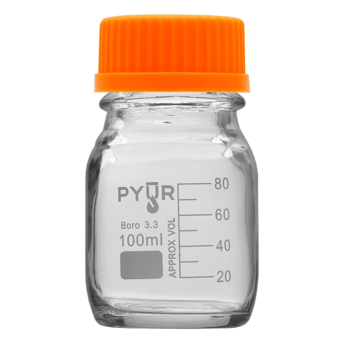 Pyur Scientific Glass Reagent Media Storage Bottle 100ml