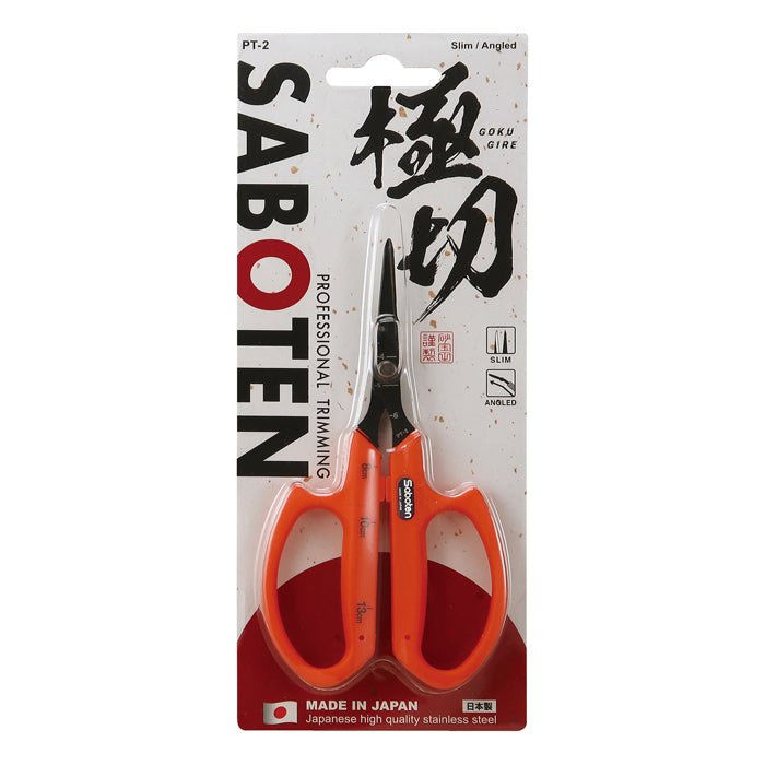 Saboten Fluorine Coated Angled Blade Trimming Scissors Orange (PT-2)