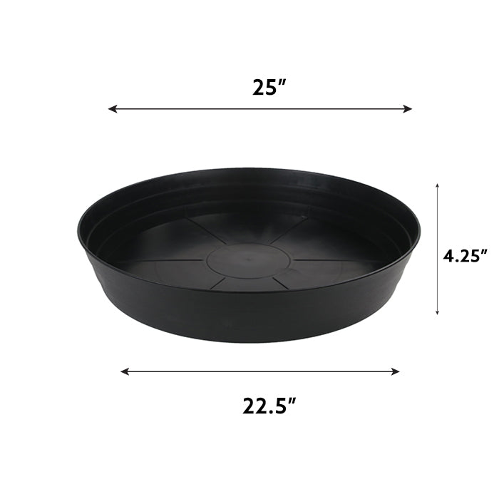 Grow1 25" Premium Black Injection Pot Saucers