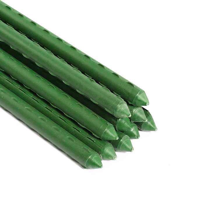 Grow1 6ft Steel Stake Plant Supports - Green 5/8" 10pcs