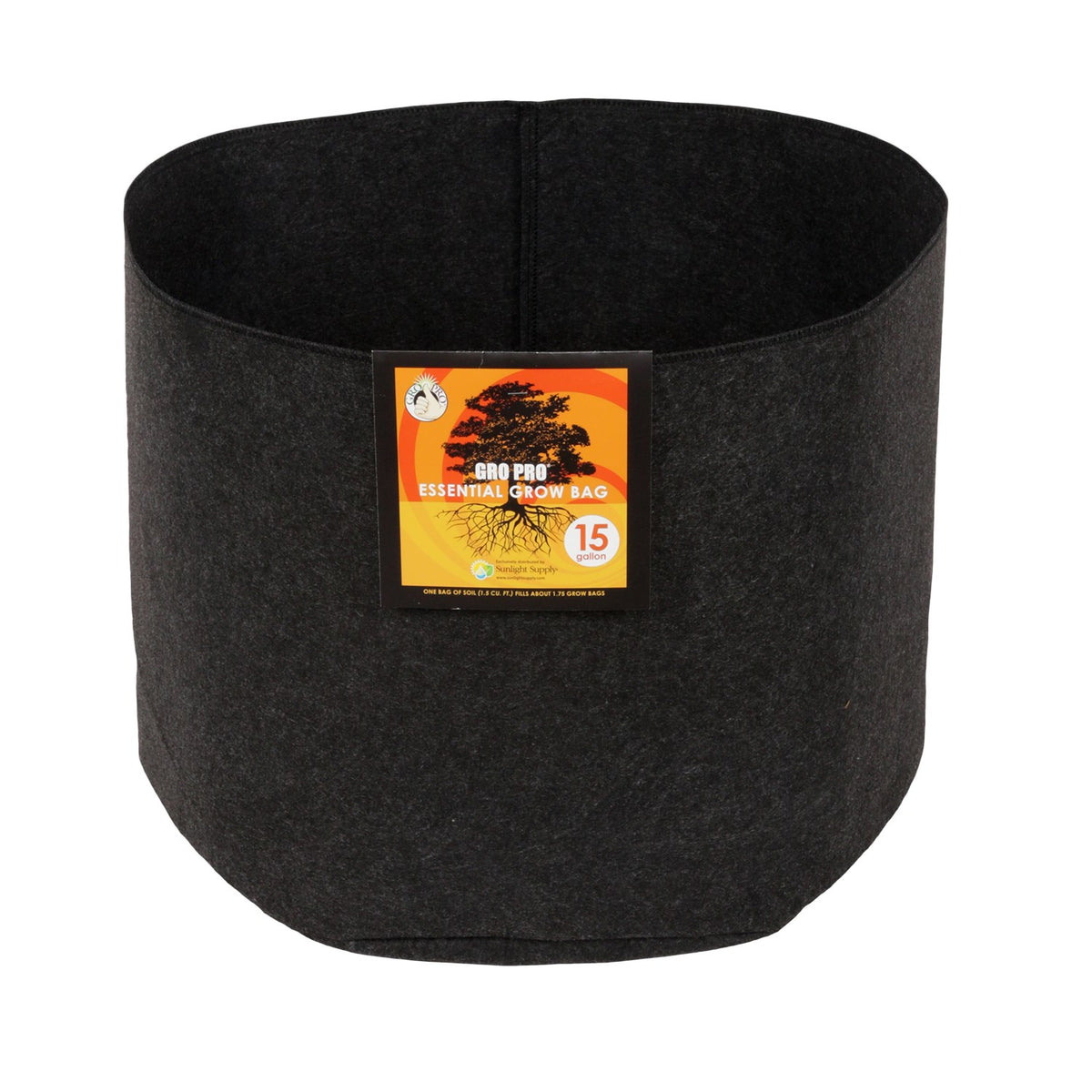 Gro Pro® Essential Fabric Grow Pot 15gal - Round - Black