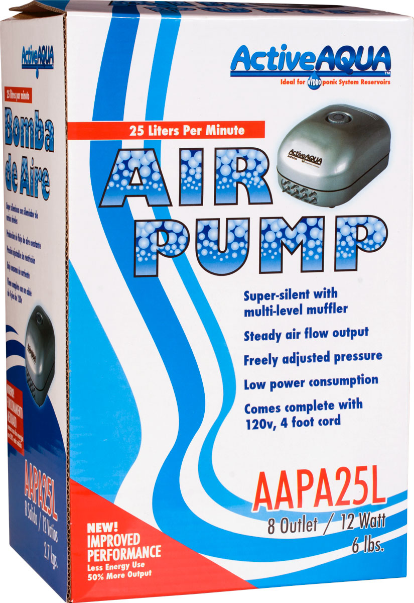 Active Aqua Air Pump, 8 Outlets, 12W, 25 L/min