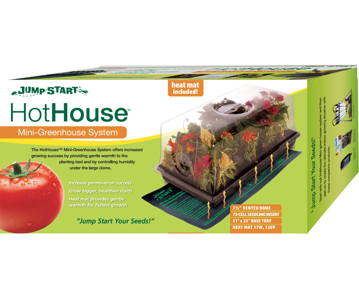 Jump Start Hot House w/Heat Mat, Tray, 72-Cell Insert, 7.5″ dome