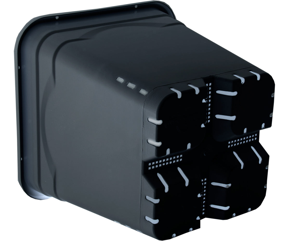 Active Aqua 12″ x 12″ Square Black Pot, 12″ Tall, case of 24