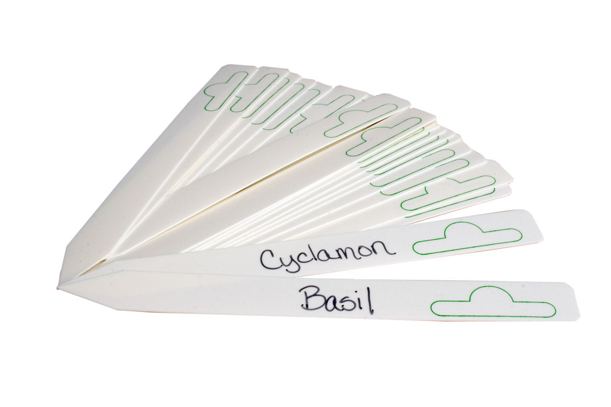 Hydrofarm Plastic Plant Marker, White, 6″ x 5/8″, pack of 50