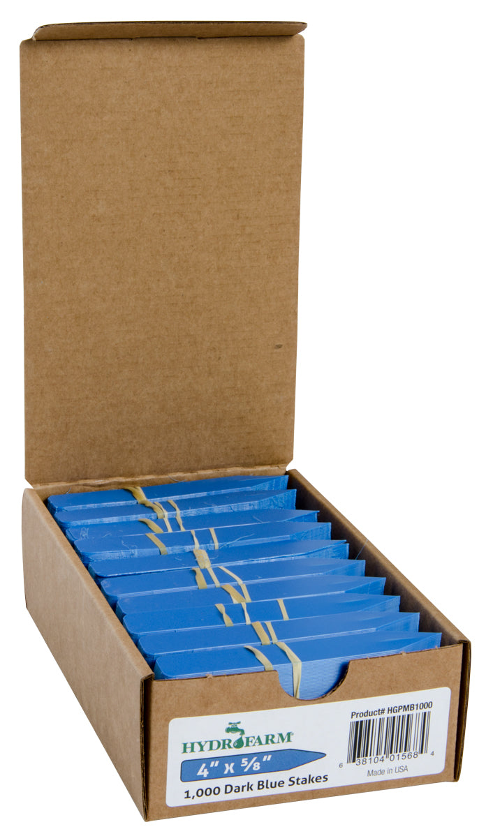 Hydrofarm Plant Stake Labels, Blue, 4″ x 5/8″, case of 1000
