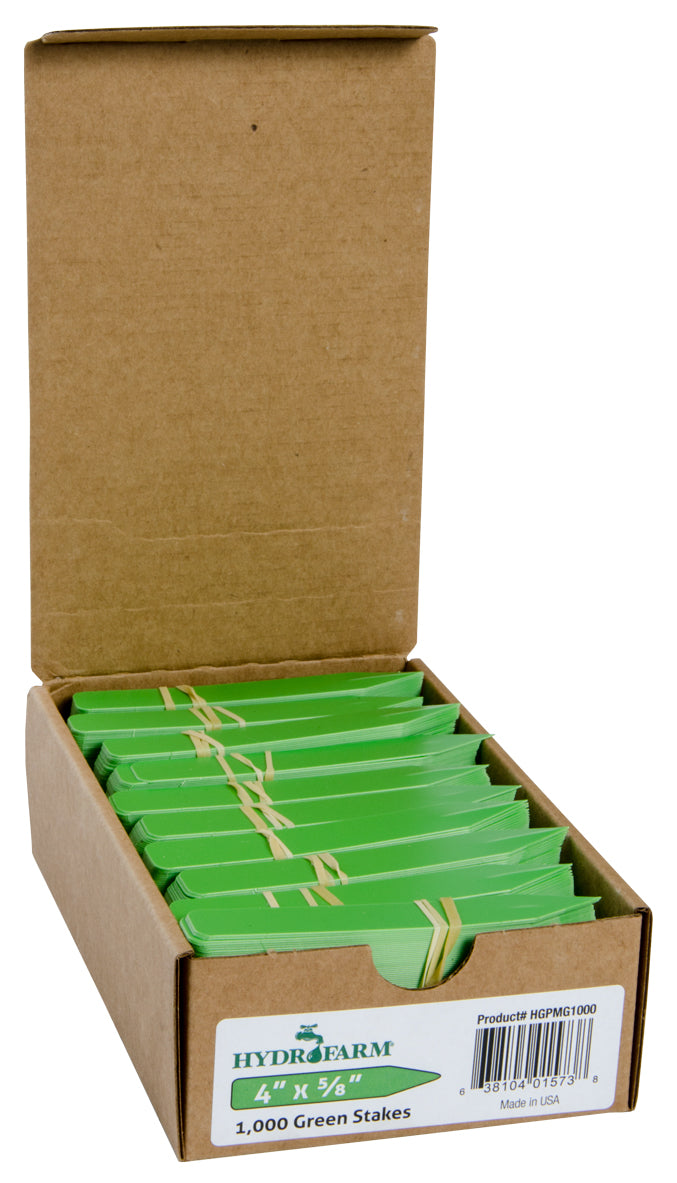 Hydrofarm Plant Stake Labels, Green, 4″ x 5/8″, case of 1000
