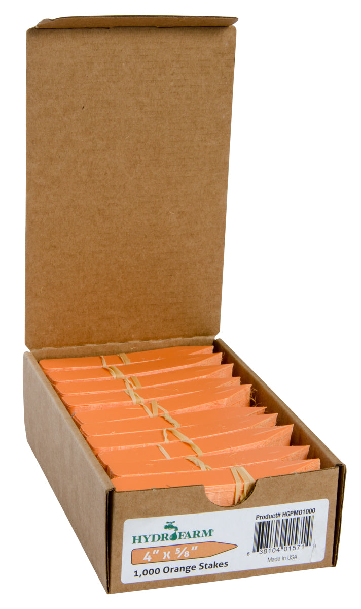 Hydrofarm Plant Stake Labels, Orange, 4″ x 5/8″, case of 1000