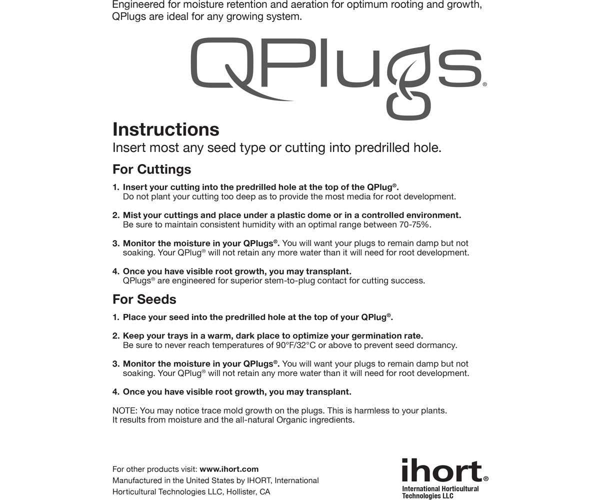 iHORT Q-Plug Cubes, bag of 100