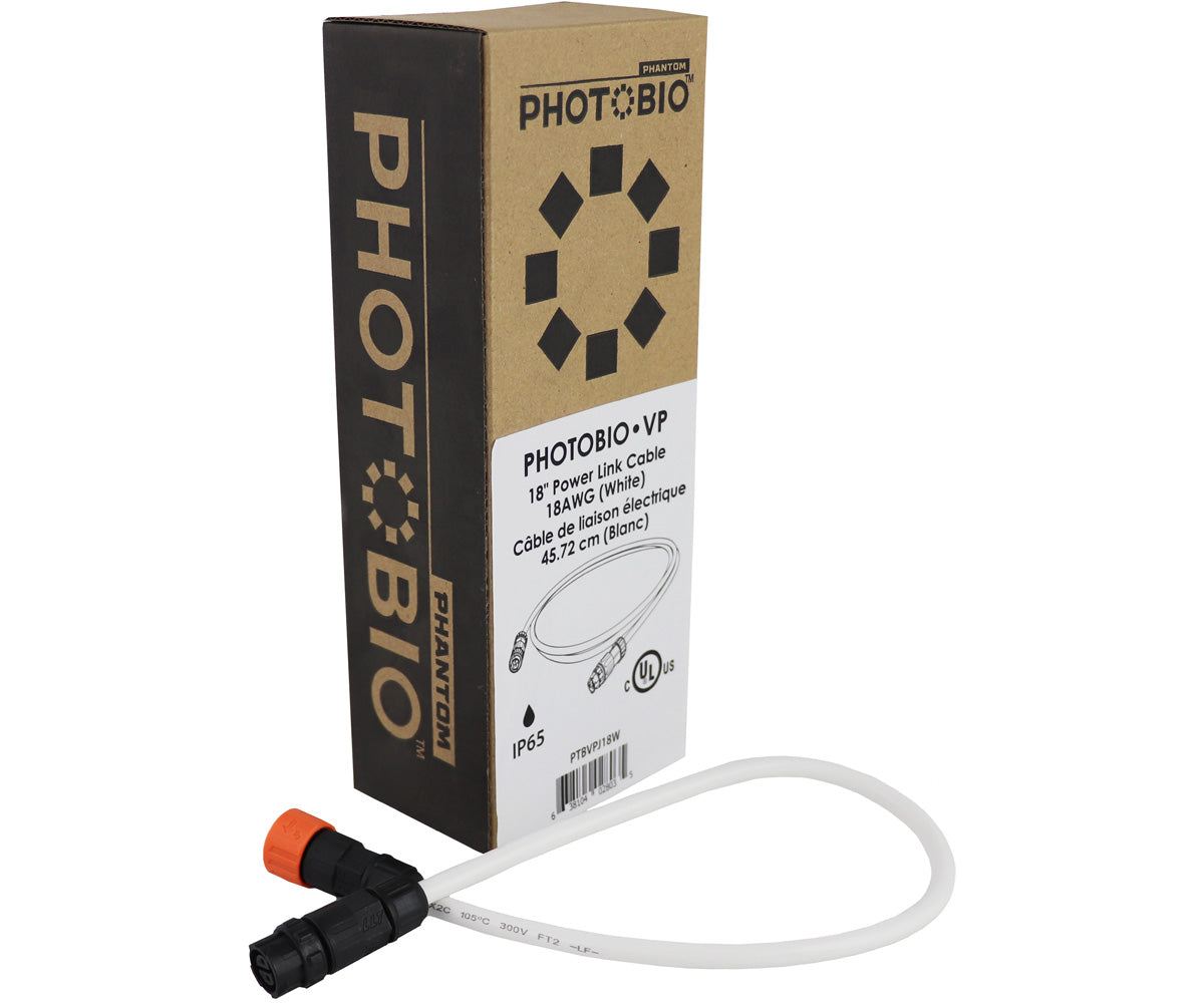 PHOTOBIO VP 18″ Power Link cable, 18AWG (White)