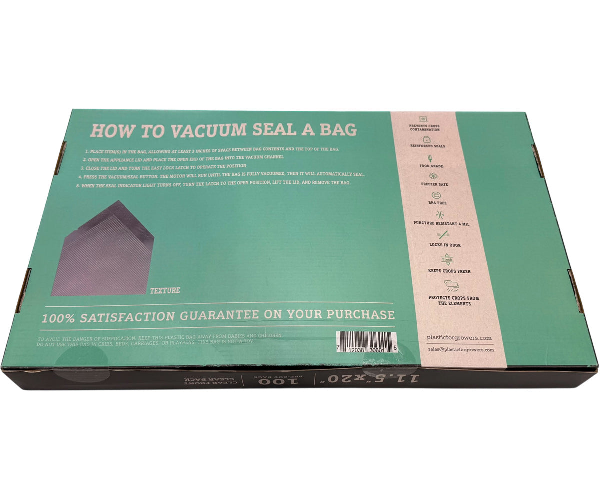 Trapper’s Choice 11.5″ x 22″ Clear/Clear Vacuum Seal Bags (4Mil) Pack of 100