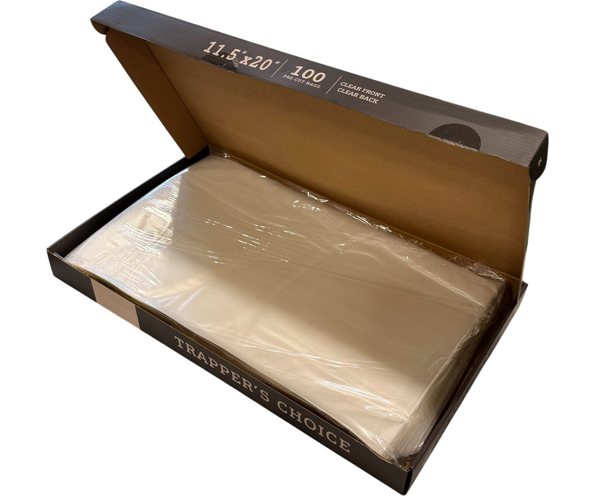 Trapper’s Choice 11.5″ x 22″ Clear/Clear Vacuum Seal Bags (4Mil) Pack of 100
