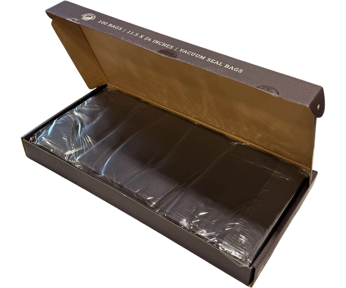 Trapper’s Choice 11.5″ x 24″ Black/Clear Vacuum Seal Bags (5Mil) Pack of 100