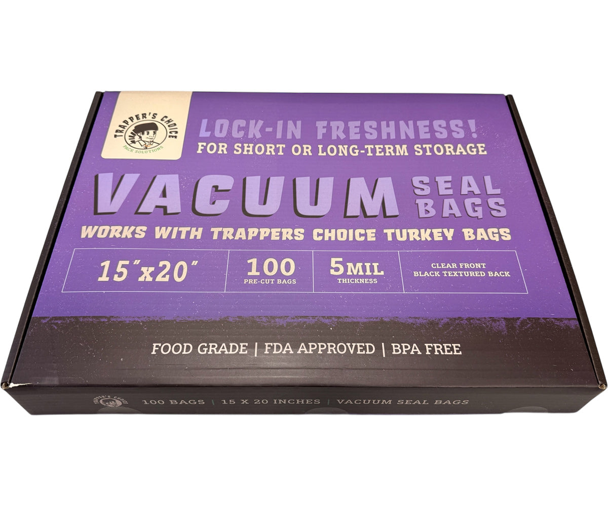 Trapper’s Choice 15″ x 20″ Black/Clear Vacuum Seal Bags (5Mil) Pack of 100