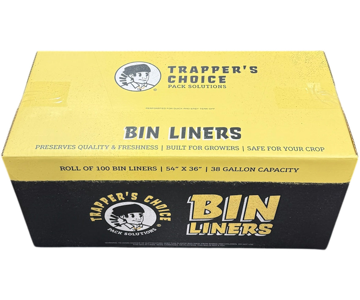 Trapper’s Choice Bin Liners, 54” x 36” (2 mil) roll of 100