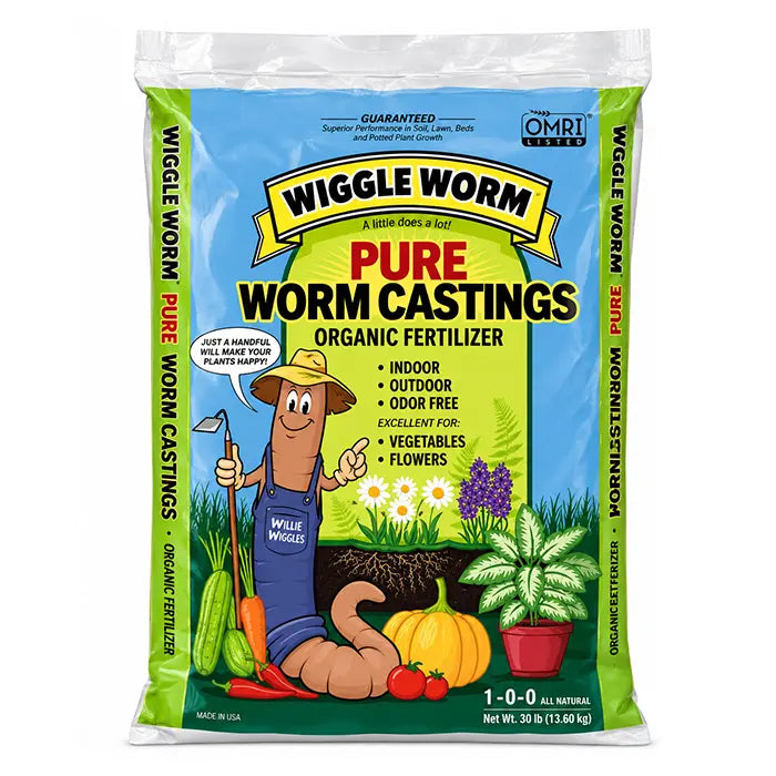 Wiggle Worm Pure Worm Castings Organic Fertilizer 30lbs