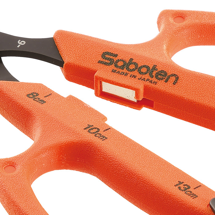 Saboten Stainless Steel Curved Blade Automatic Trimming Scissors Orange (PT-20)