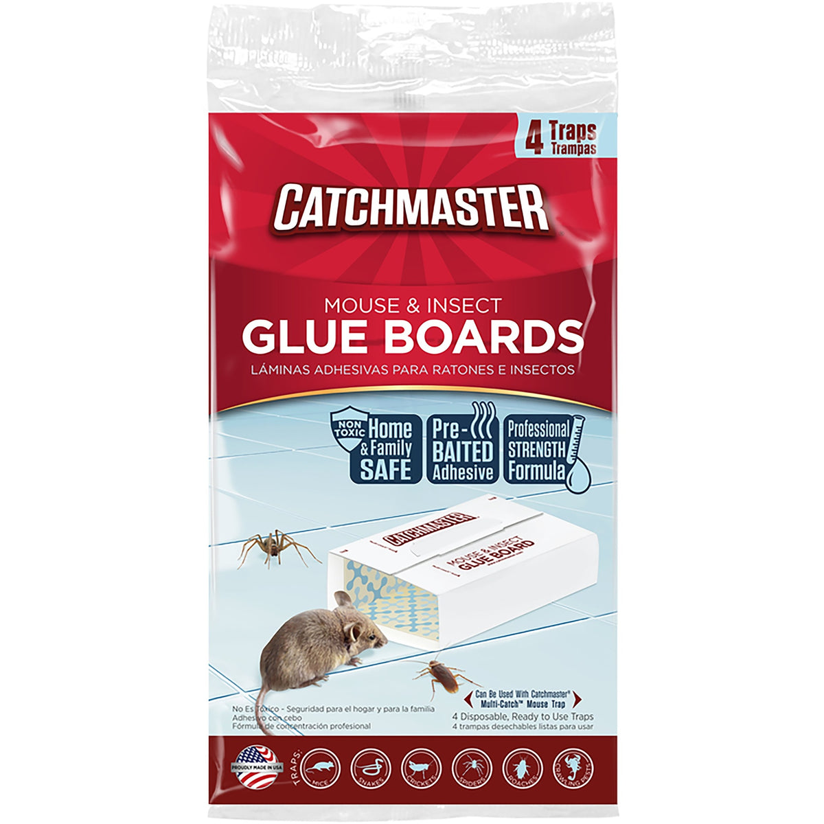 Catchmaster® Baited Mouse & Insect Glueboard 4pk