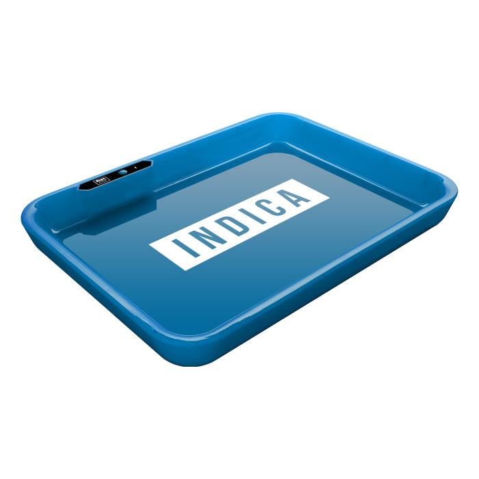 Dope Trays x Indica  - Blue background white logo