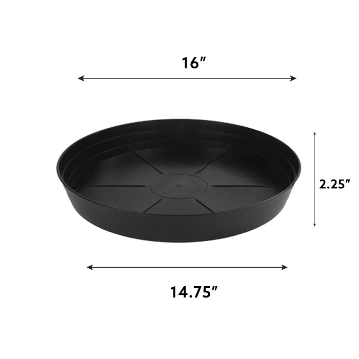 Grow1 16" Premium Black Injection Pot Saucers