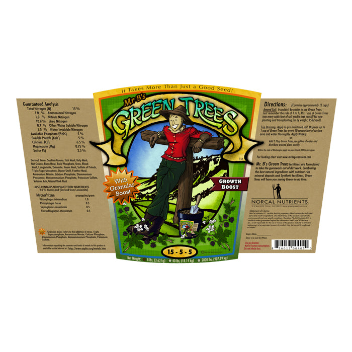 Mr. B's Green Trees Growth Boost 40lbs 5 Gallon (PAST ORIGINAL EXPIRATION DATE)