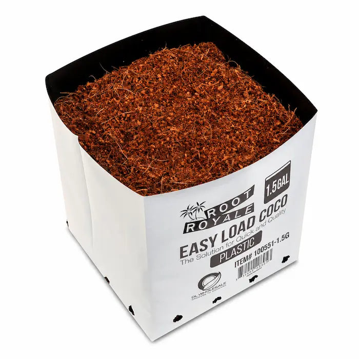 Root Royale Easy Load Coco Plastic Grow Bags 1.5 Gallon