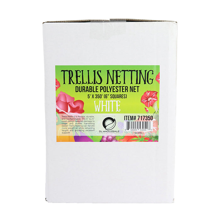 5'x350' Trellis Netting Roll White 6" Mesh Squares