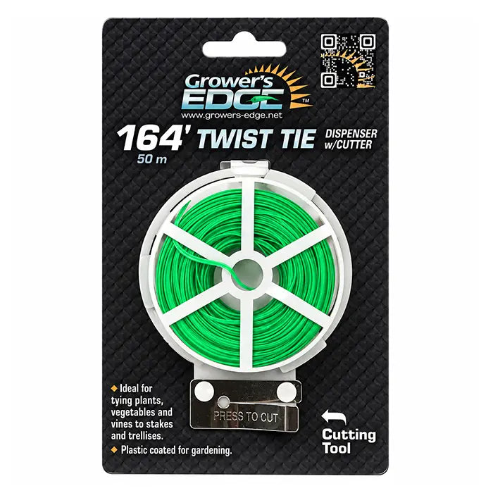 Grower’s Edge Green Twist Tie Dispenser w/ Cutter – 164 ft 