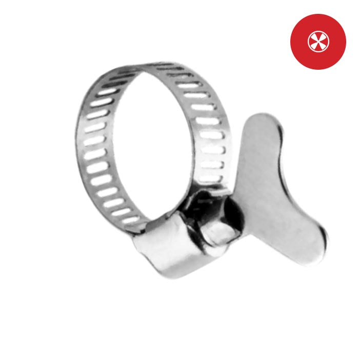 GROW1 Stainless Steel Hose Clamp w/ Butterfly Screw .75in