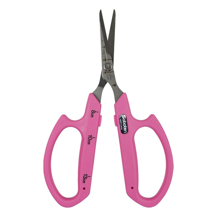Saboten Stainless Steel Angled Blade Trimming Scissors Pink (PT-13)