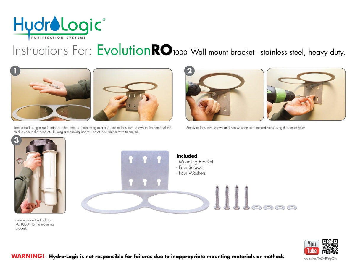 HydroLogic Evolution-RO 1000 Wall Mount Stainless Steel