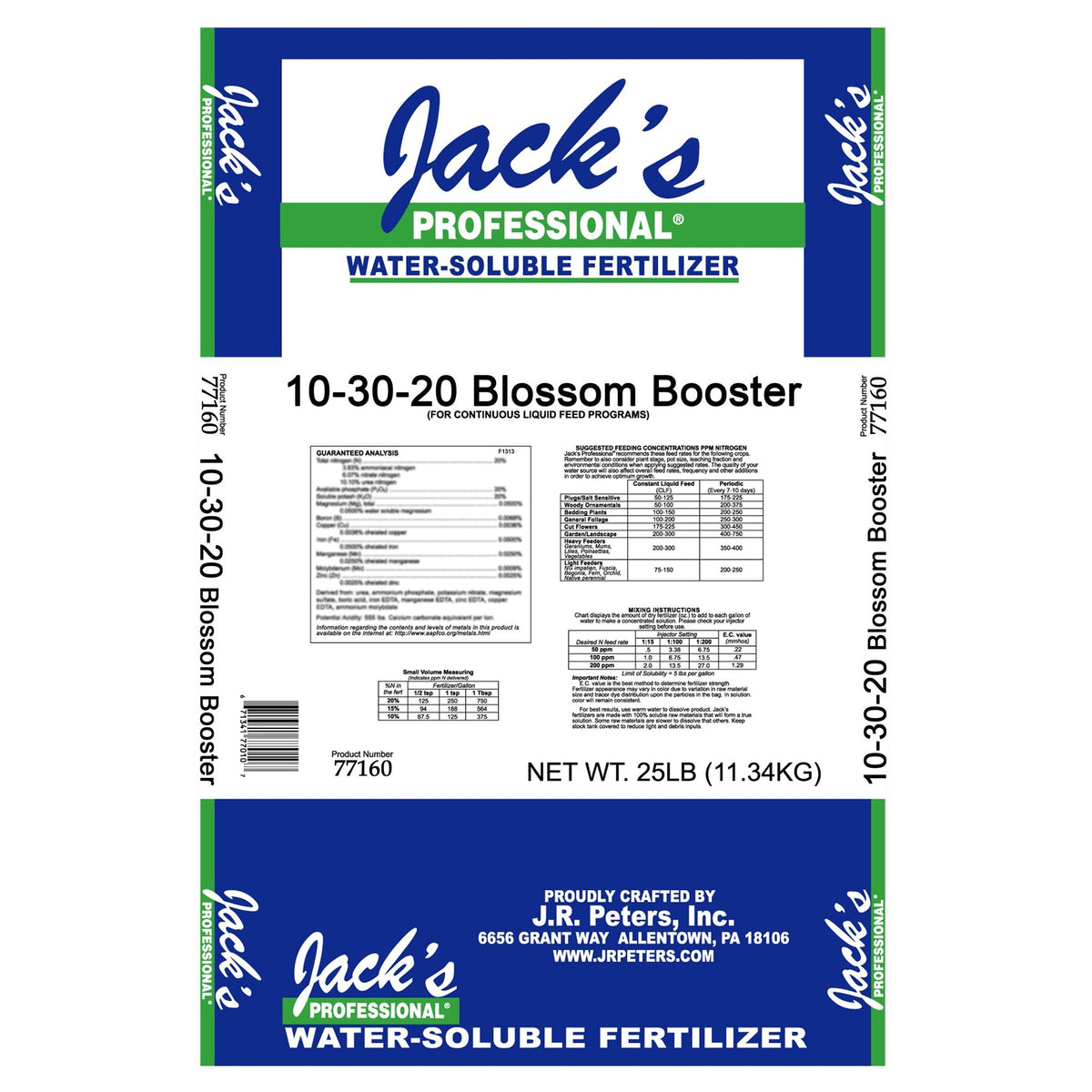 Jack's Professional 10-30-20 Blossom Booster Fertilizer 25lb