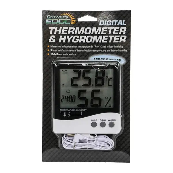 Grower's Edge Large Display Thermometer / Hygrometer 