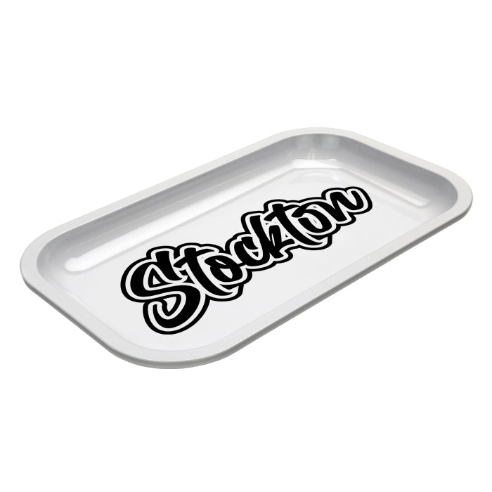 Med Dope Trays x Stockton – White background Black Logo            