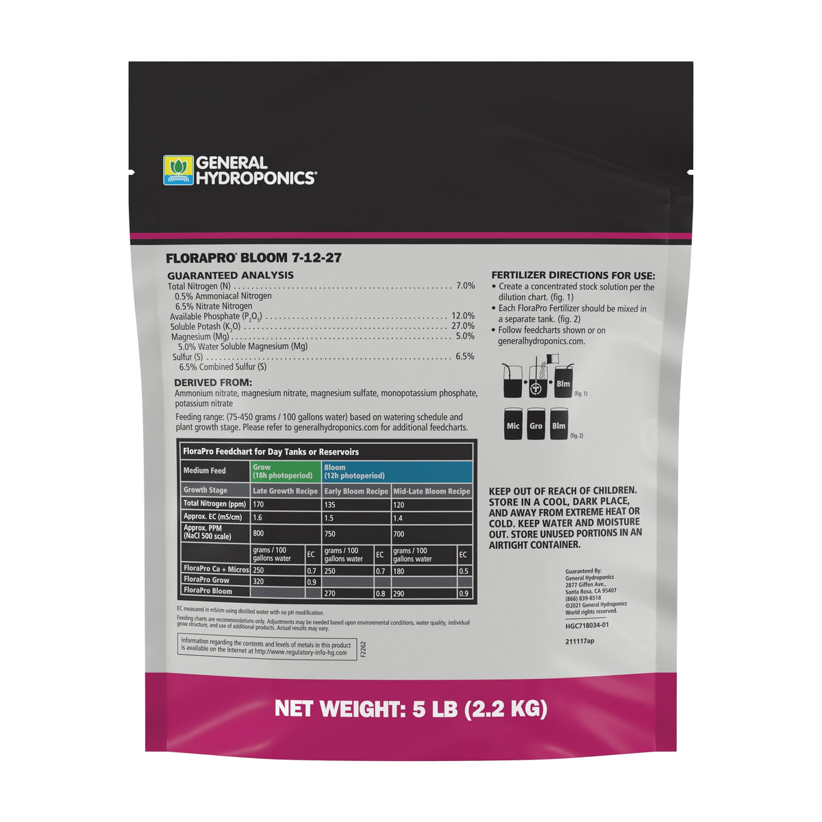 General Hydroponics® FloraPro Bloom 7-12-27 5lb