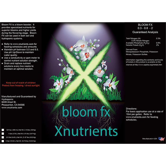 X Nutrients Bloom FX Bud Enhancer 2.5 Gal